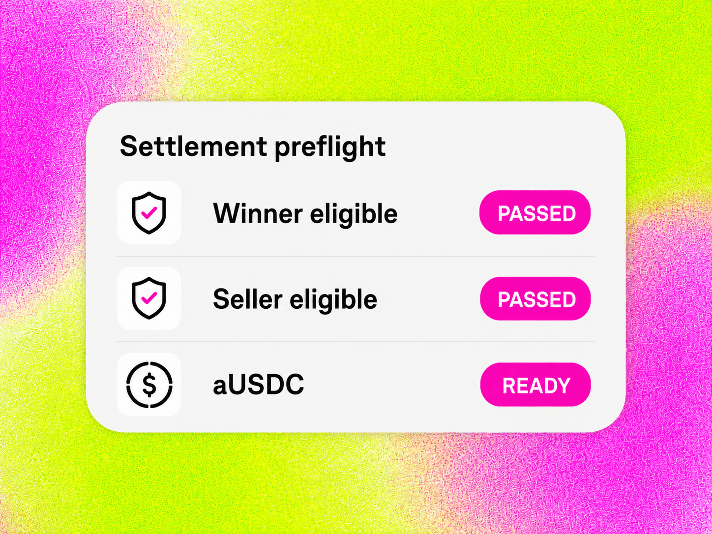 Cleanverse settlement preflight